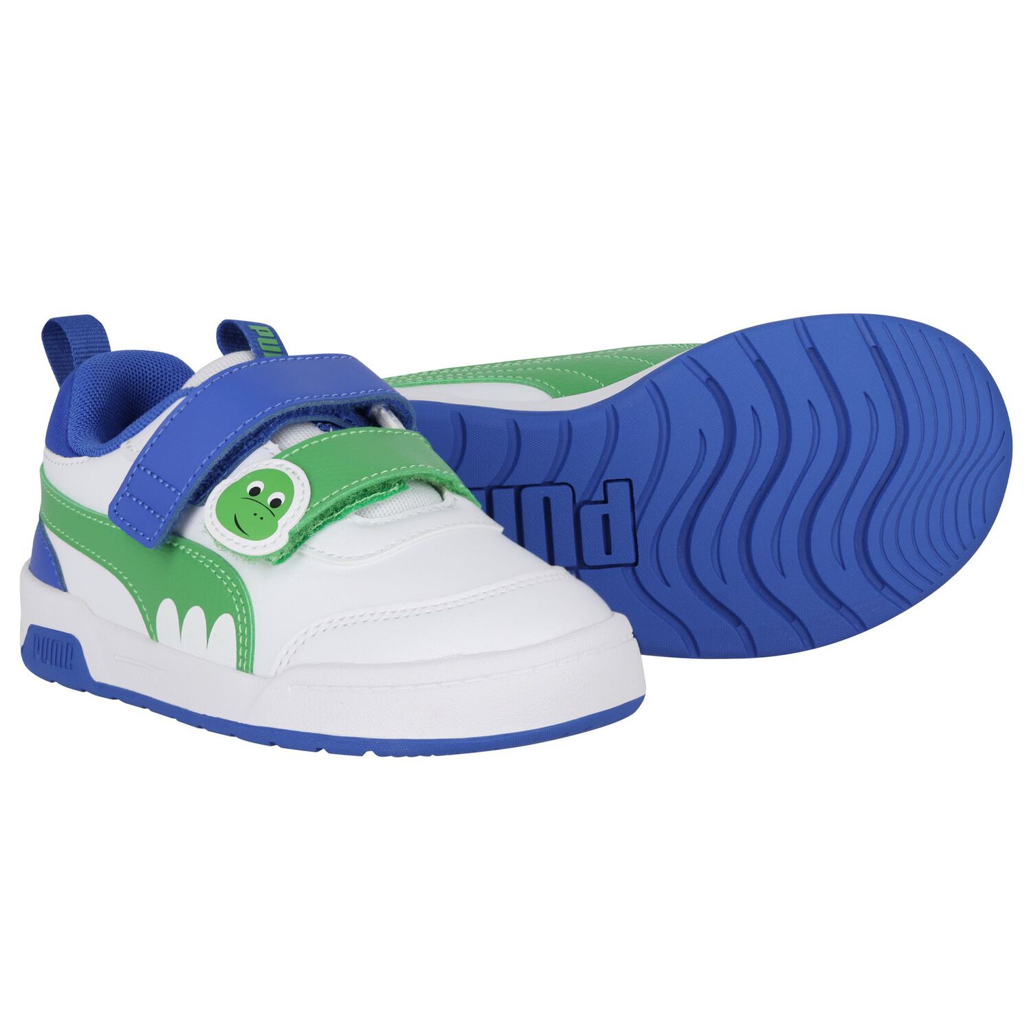 Boys White & Green Multiflex 2 Dino Trainers, 1, hi-res