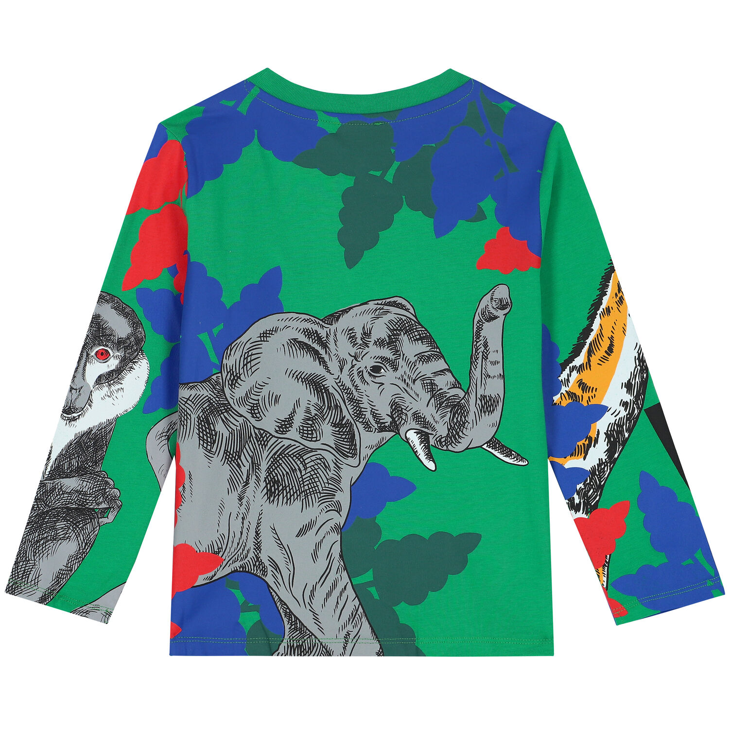 توب بأكمام طويلة بالشعار باللون الأخضر للأولاد, 1, hi-res