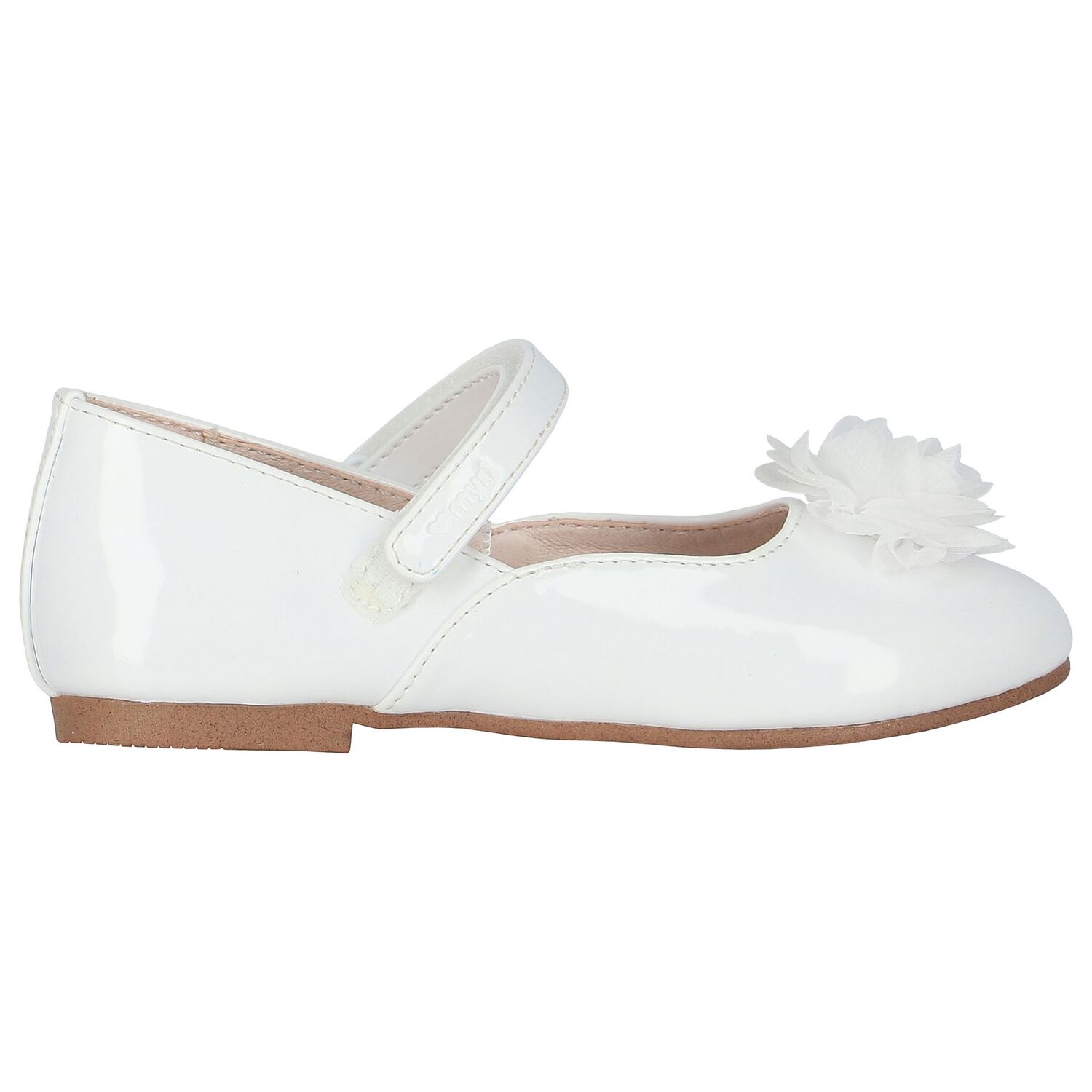 Girls White Flower Shoes, 1, hi-res image number null
