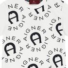 Boys White & Navy Blue Logo T-Shirt, 1, hi-res