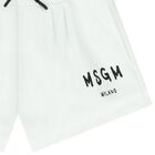 Girls White Logo Shorts, 1, hi-res