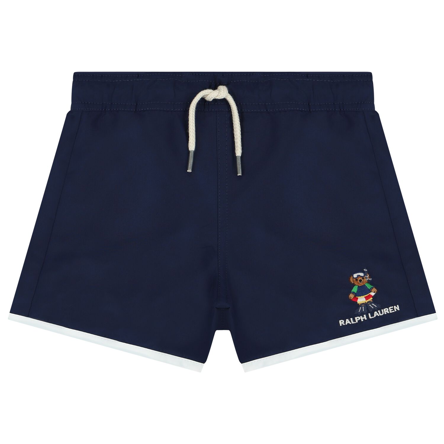 Boys Navy Blue Polo Bear Swim Shorts, 1, hi-res image number null