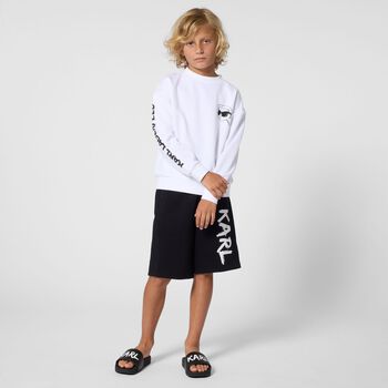 Boys Black Logo Shorts