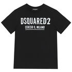 تيشيرت قطن بالشعار باللون الاسود, 2, hi-res