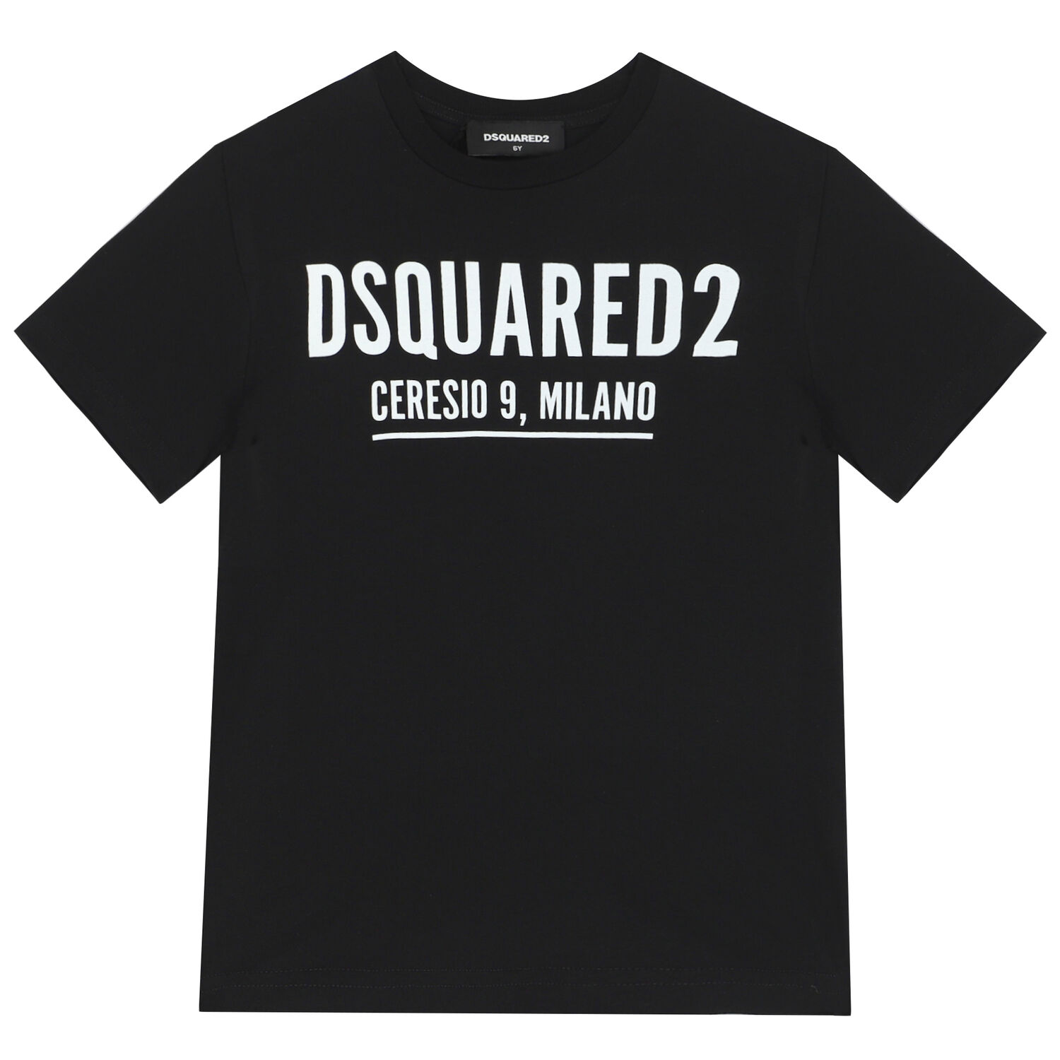 تيشيرت قطن بالشعار باللون الاسود, 2, hi-res