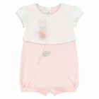 Baby Girls White & Pink Shortie, 1, hi-res