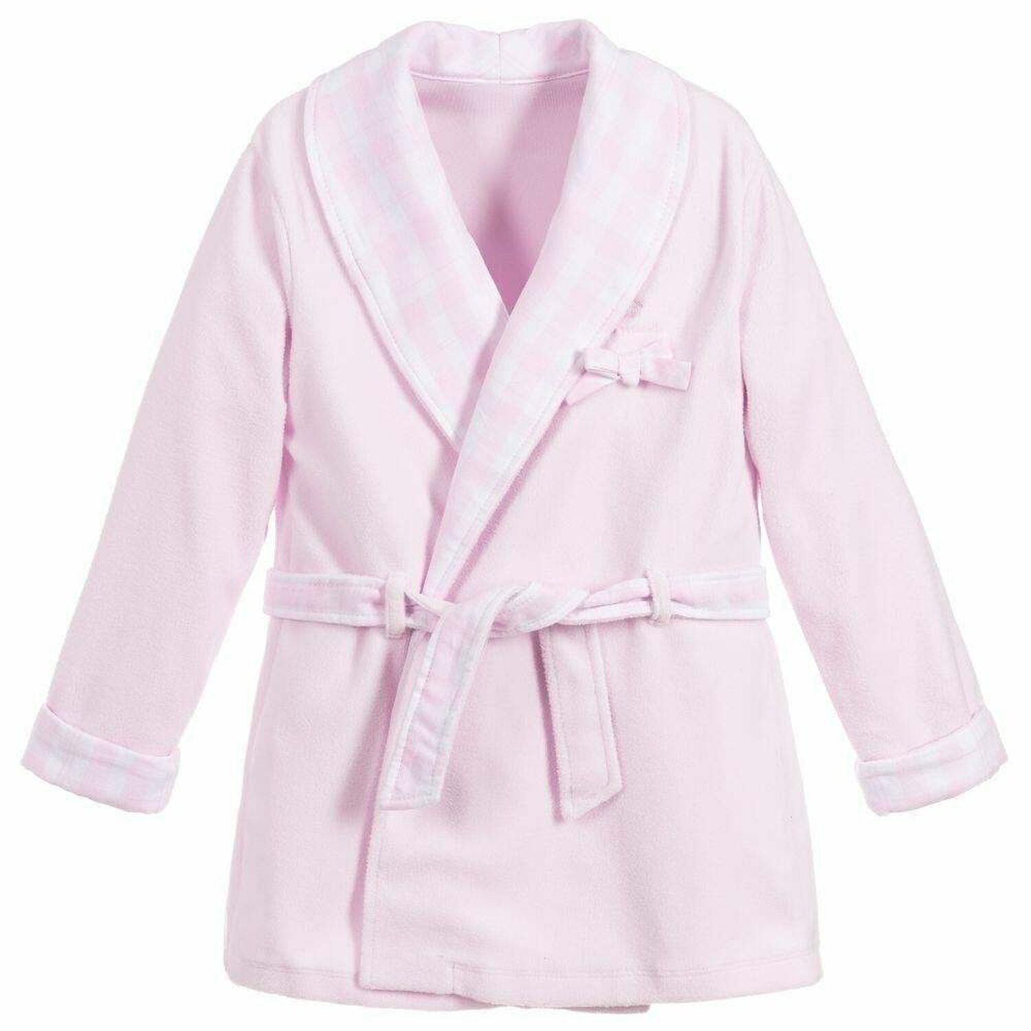 Girls Pink Fleece Dressing Gown, 1, hi-res