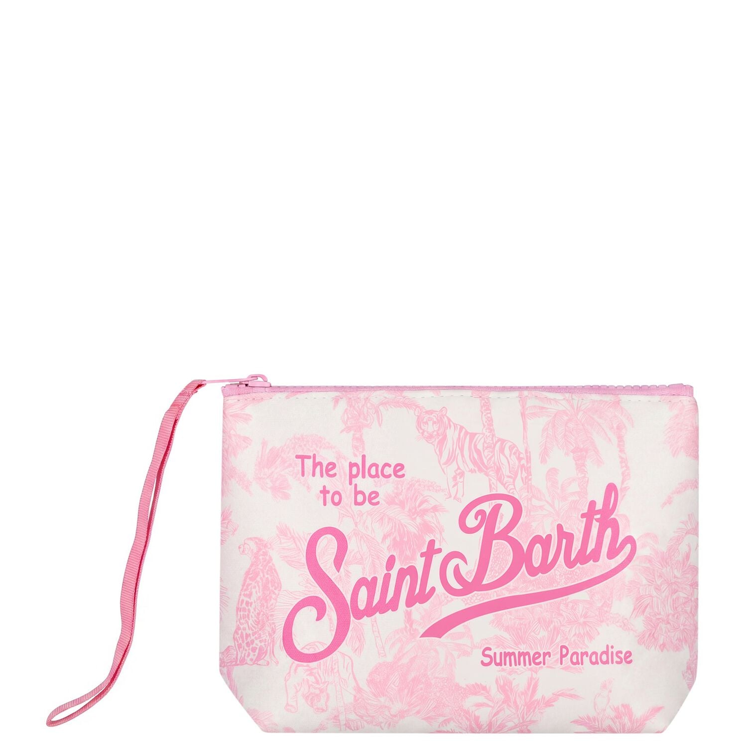 Girls White & Pink Aline Logo Jungle Pouch ( 15cm ), 1, hi-res