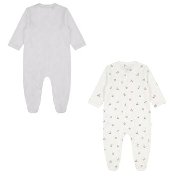 White & Grey Babygrows ( 2-Pack )