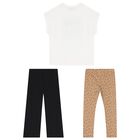 طقم ليجينز للبنات باللون العاجى والبيج والاسود, 1, hi-res