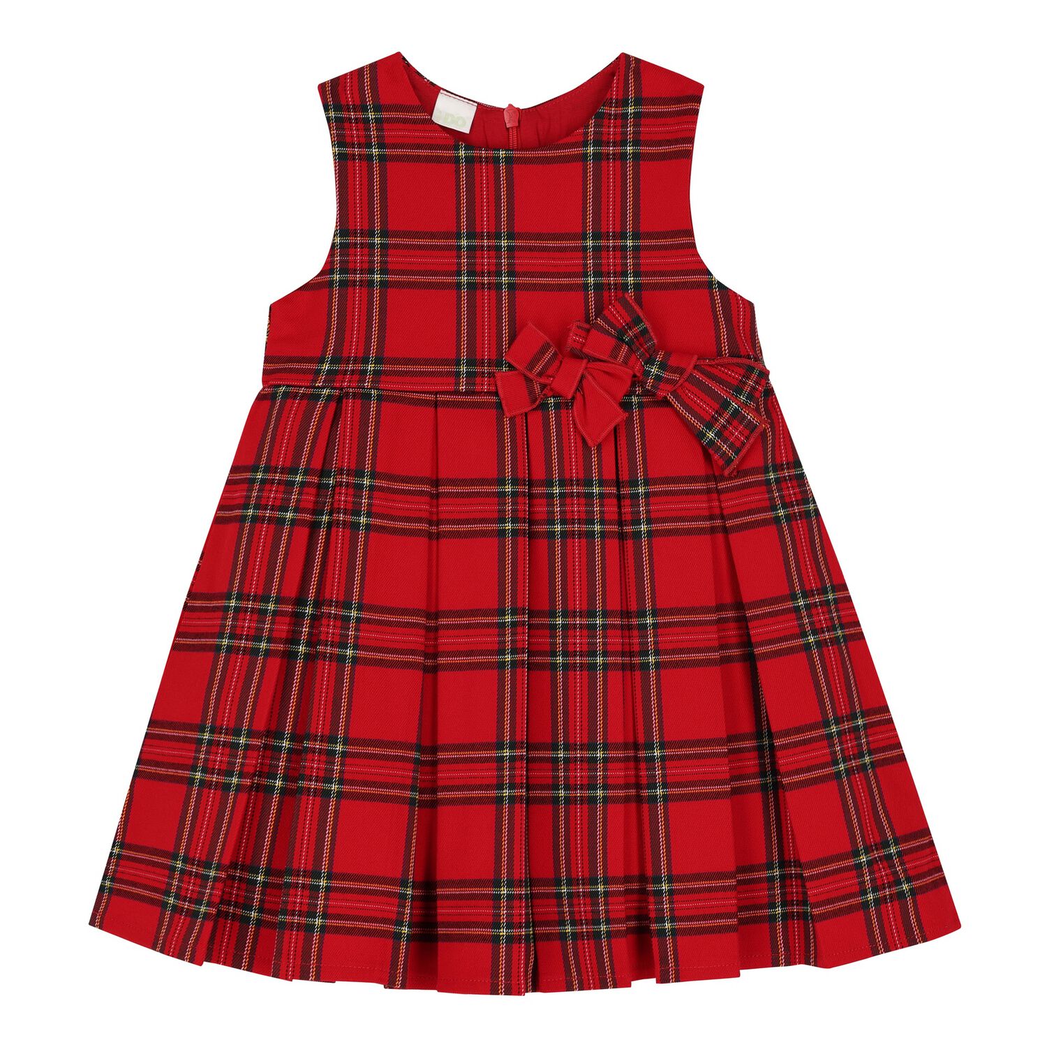 Baby Girls Red Tartan Dress, 1, hi-res