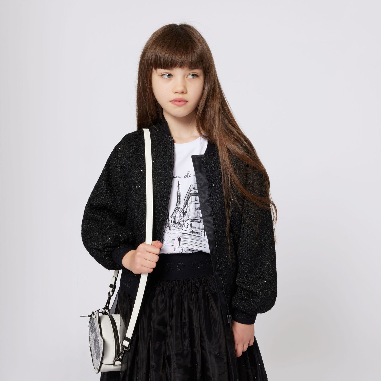 Girls White Paris Street T-Shirt , 1, hi-res