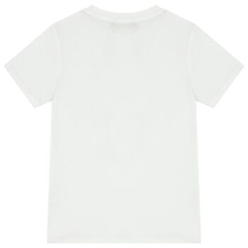 تي شيرت أبيض بشعار للأولاد