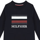 سويت شيرت أولاد بالشعار باللون الكحلى, 1, hi-res