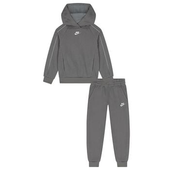 Boys Beige Swoosh Logo Tracksuit