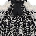 Girls Black & Beige Floral Off-Shoulder Dress, 1, hi-res