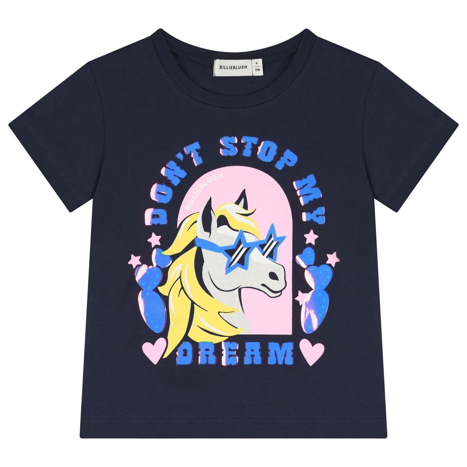 Girls Navy Blue Pony T-Shirt, 1, hi-res