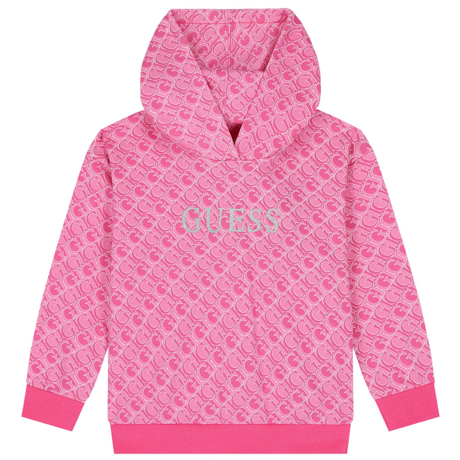 Girls Pink Logo Hooded Top, 1, hi-res image number null
