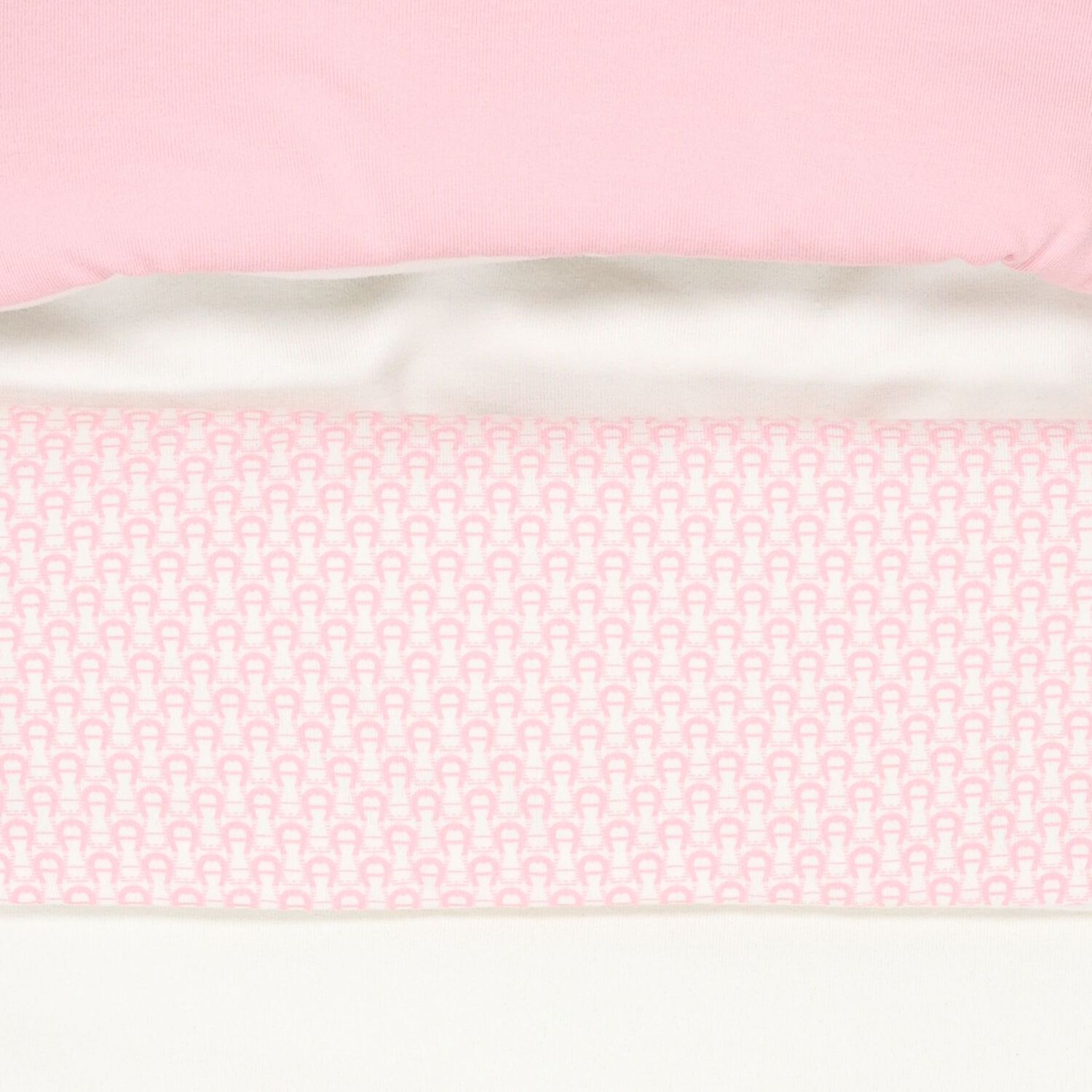 Baby Girls White & Pink Teddy Bear Logo Nest, 3, hi-res