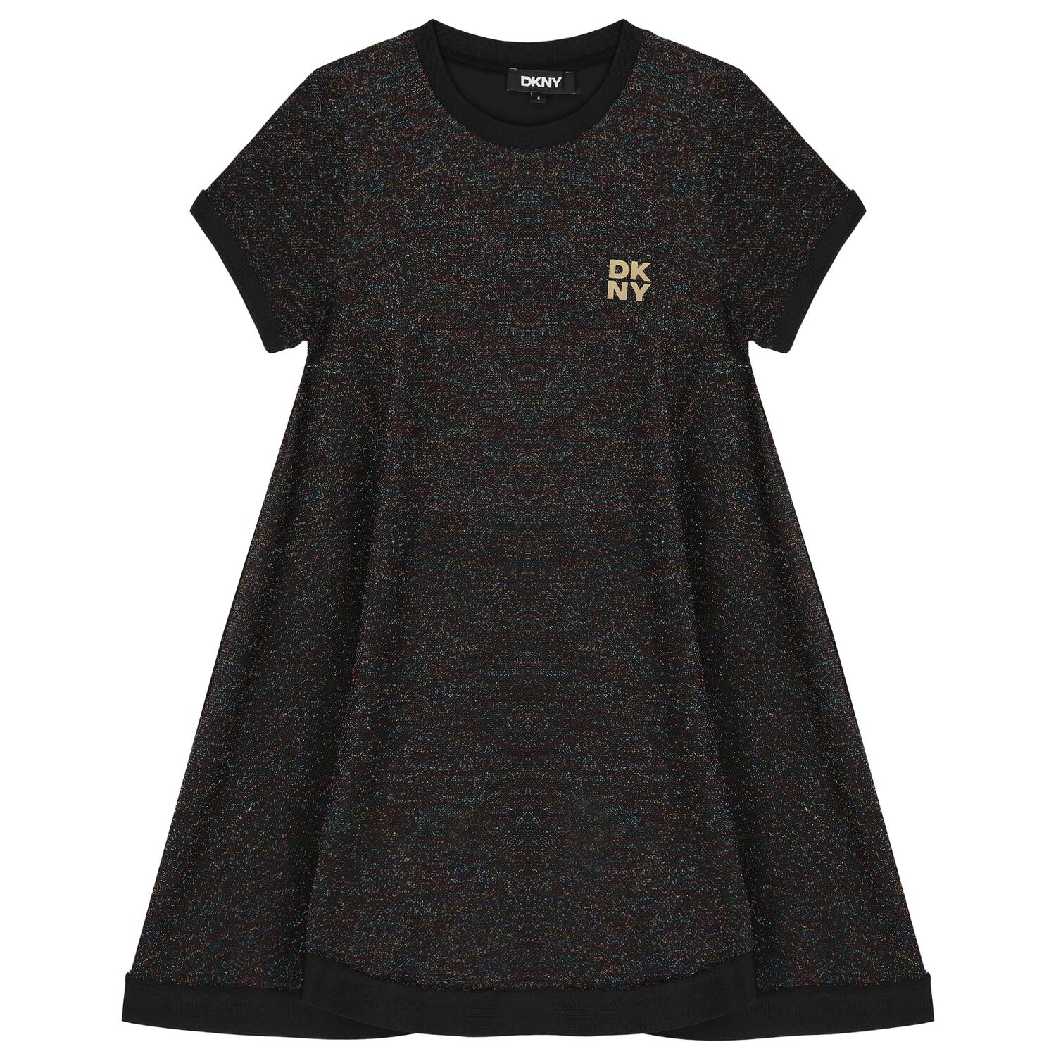 Girls Black Logo Dress, 1, hi-res