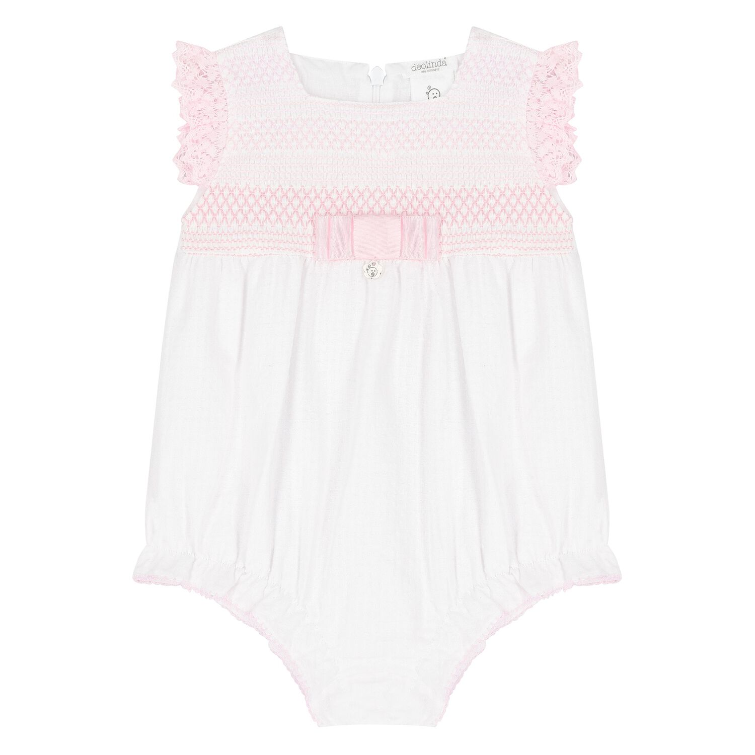 رومبير دانتيل باللونين الأبيض والوردي للبنات الصغار, 1, hi-res image number null