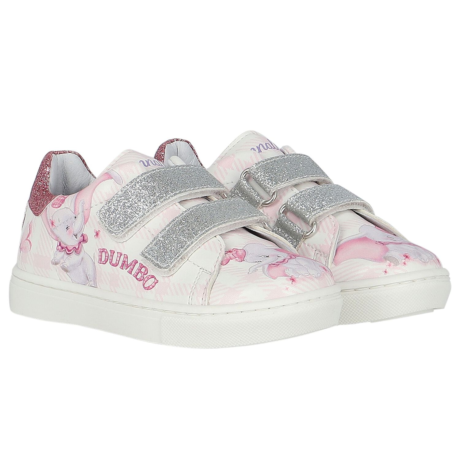 Girls Pink & White Disney Trainers, 1, hi-res image number null