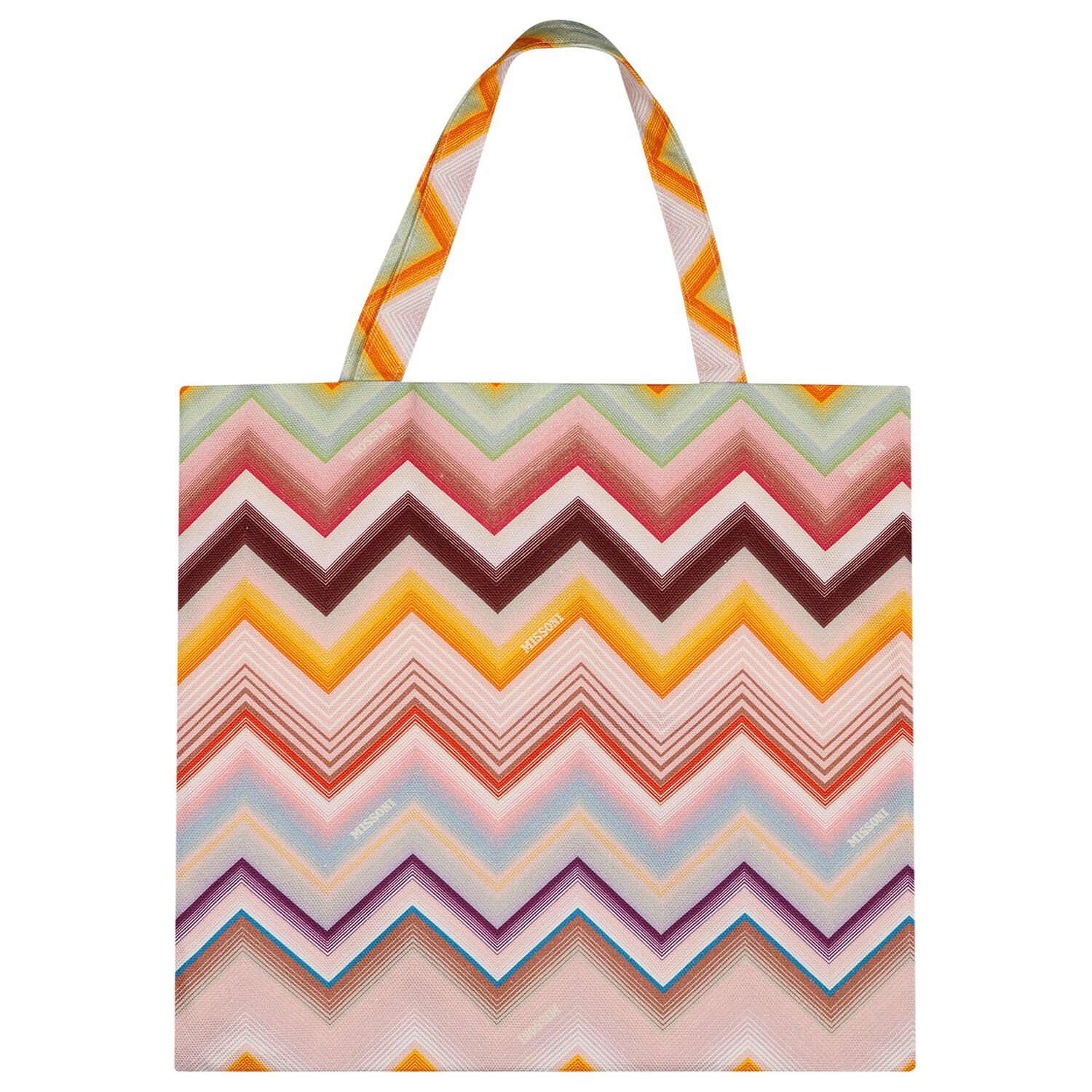 Girls Multi-Coloured Logo Zig Zag Tote Bag, 1, hi-res