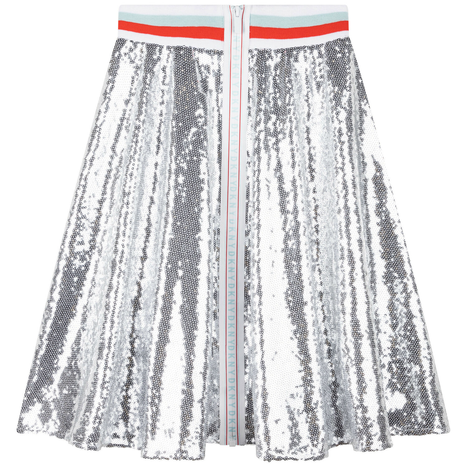 Girls Silver Sequin Skirt, 1, hi-res
