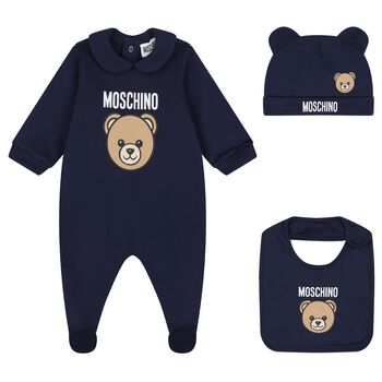 Baby Girls Pink Teddy Bear Logo Babygrow Gift Set