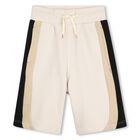 Boys Beige Striped Shorts, 2, hi-res
