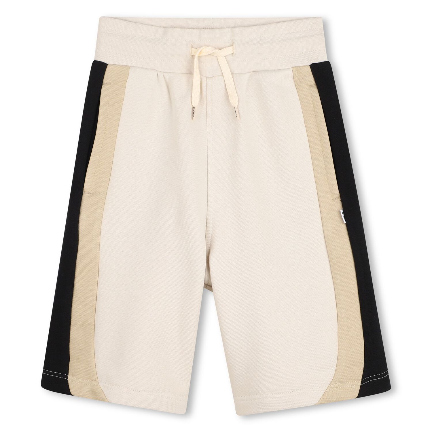 Boys Beige Striped Shorts, 2, hi-res