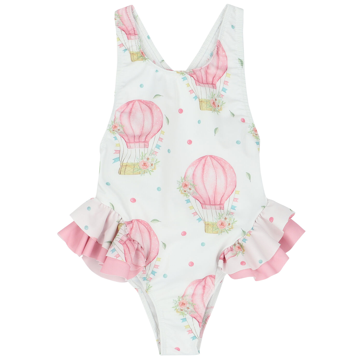 مايوه بنات باللون الأبيض والوردي, 2, hi-res