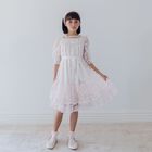 Girls Pink Embroidered Tulle Dress, 1, hi-res