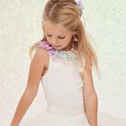 Girls White & Rainbow Tulle Top, 1, hi-res