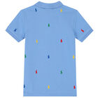 Boys Blue Logo Polo Shirt, 2, hi-res