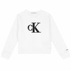 Girls White Logo Sweatshirt, 1, hi-res