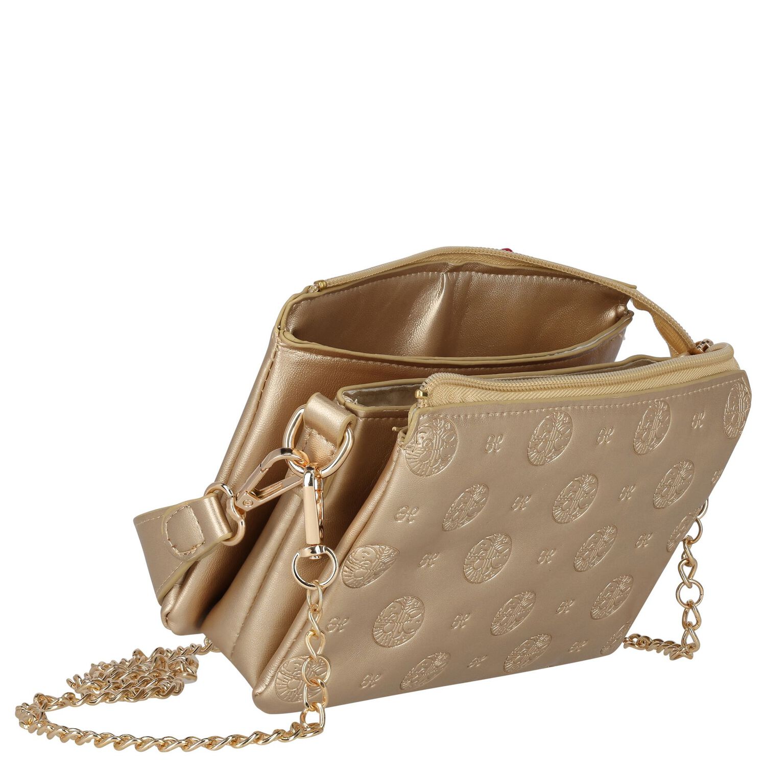 Girls Gold Logo Handbag, 4, hi-res