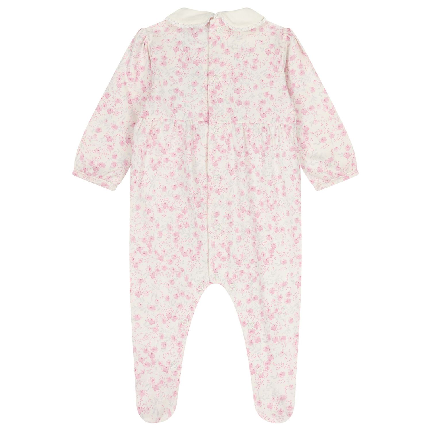 Baby Girls Ivory & Pink Floral Babygrow Set, 1, hi-res image number null