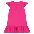فستان بنات بشعار الحقيبة باللون الوردي, 1, hi-res