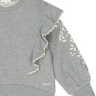 سويت شيرت بنات بالشعار باللون الرمادي, 1, hi-res