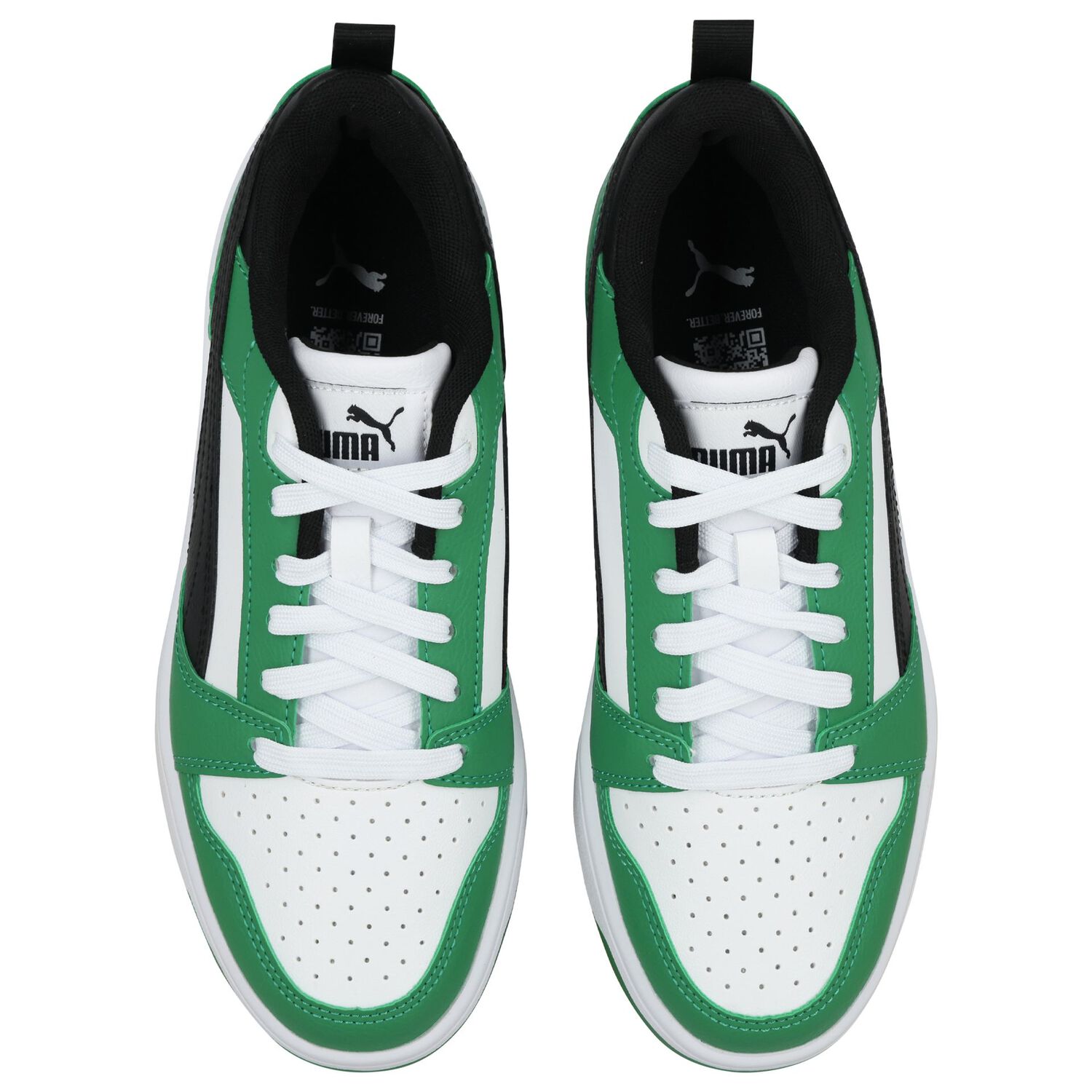 Boys White & Green Rebound Trainers, 2, hi-res