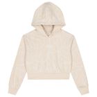 Girls Beige Logo Hooded Top, 3, hi-res