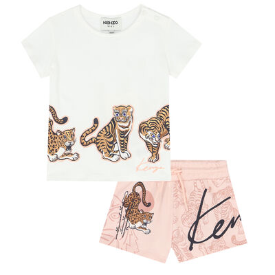 Girls Pink Logo Shorts & T-Shirt Set