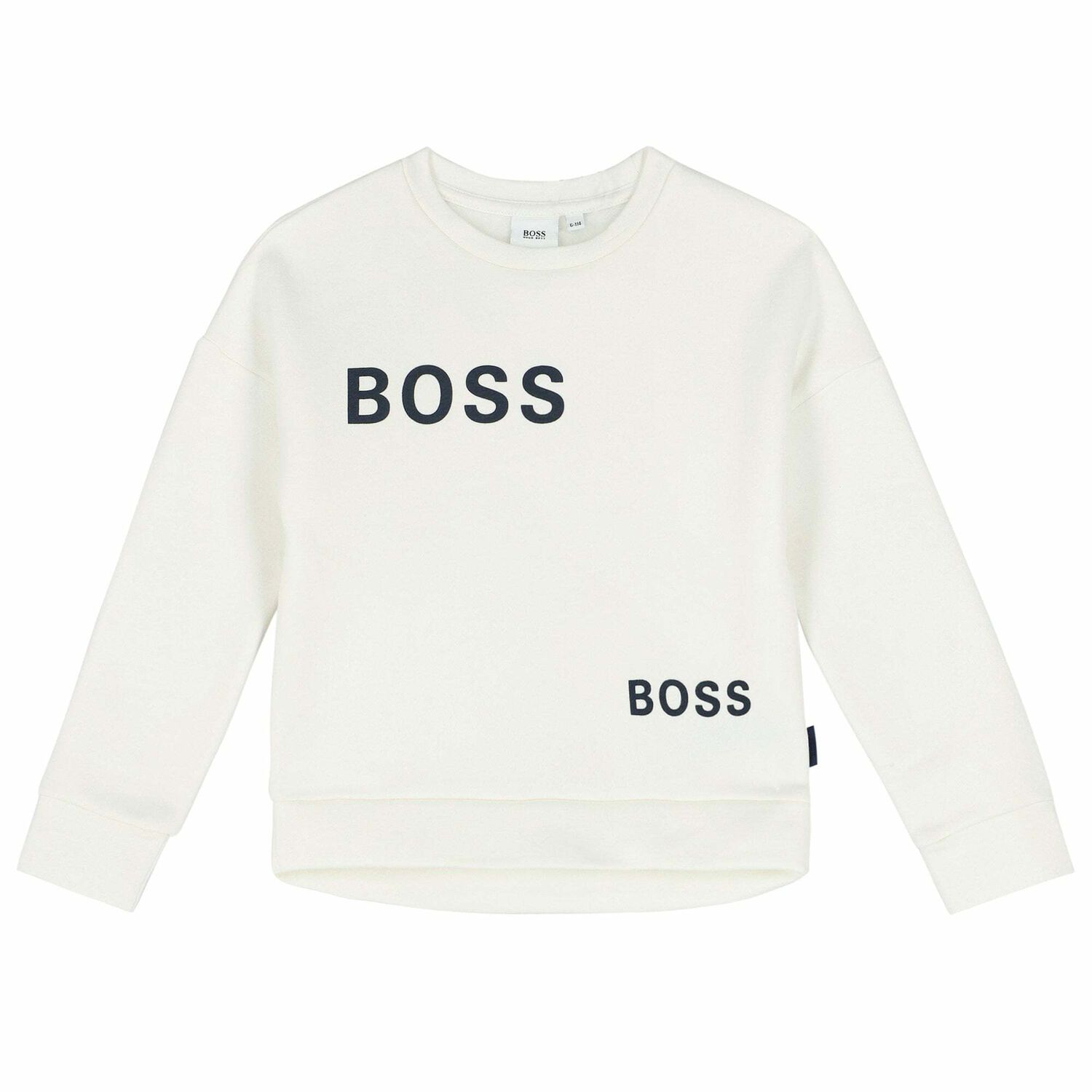 سويت شيرت بالشعار باللون العاجى للبنات, 1, hi-res