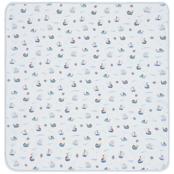 Baby Boys White Boats At Sea Blanket