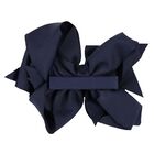 Girls Navy Blue Bow Hairclip, 4, hi-res