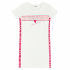 Girls White Logo Dress, 1, hi-res