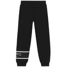 Boys Black Logo Joggers, 1, hi-res