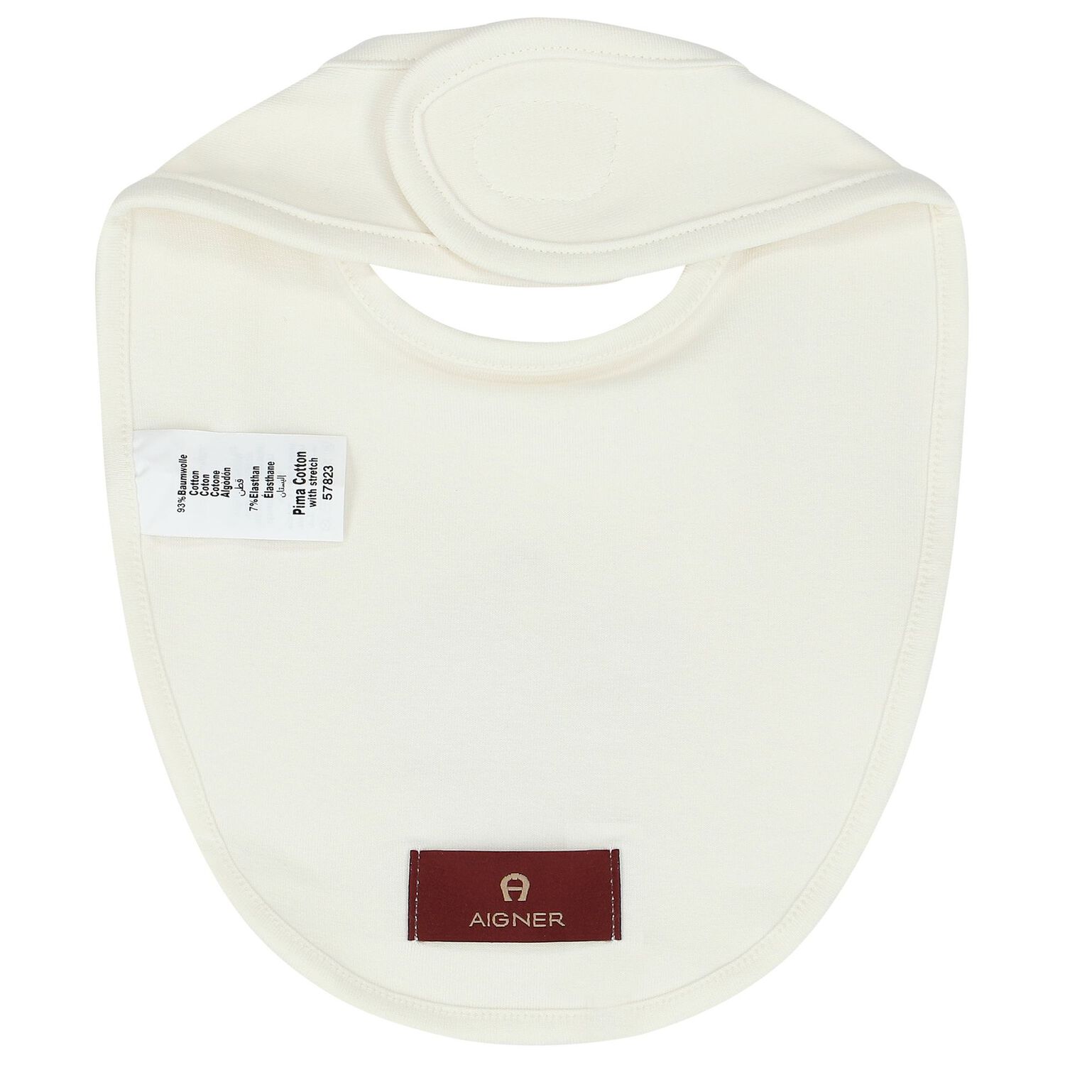 Baby Girls Ivory Heart Logo Bib, 1, hi-res