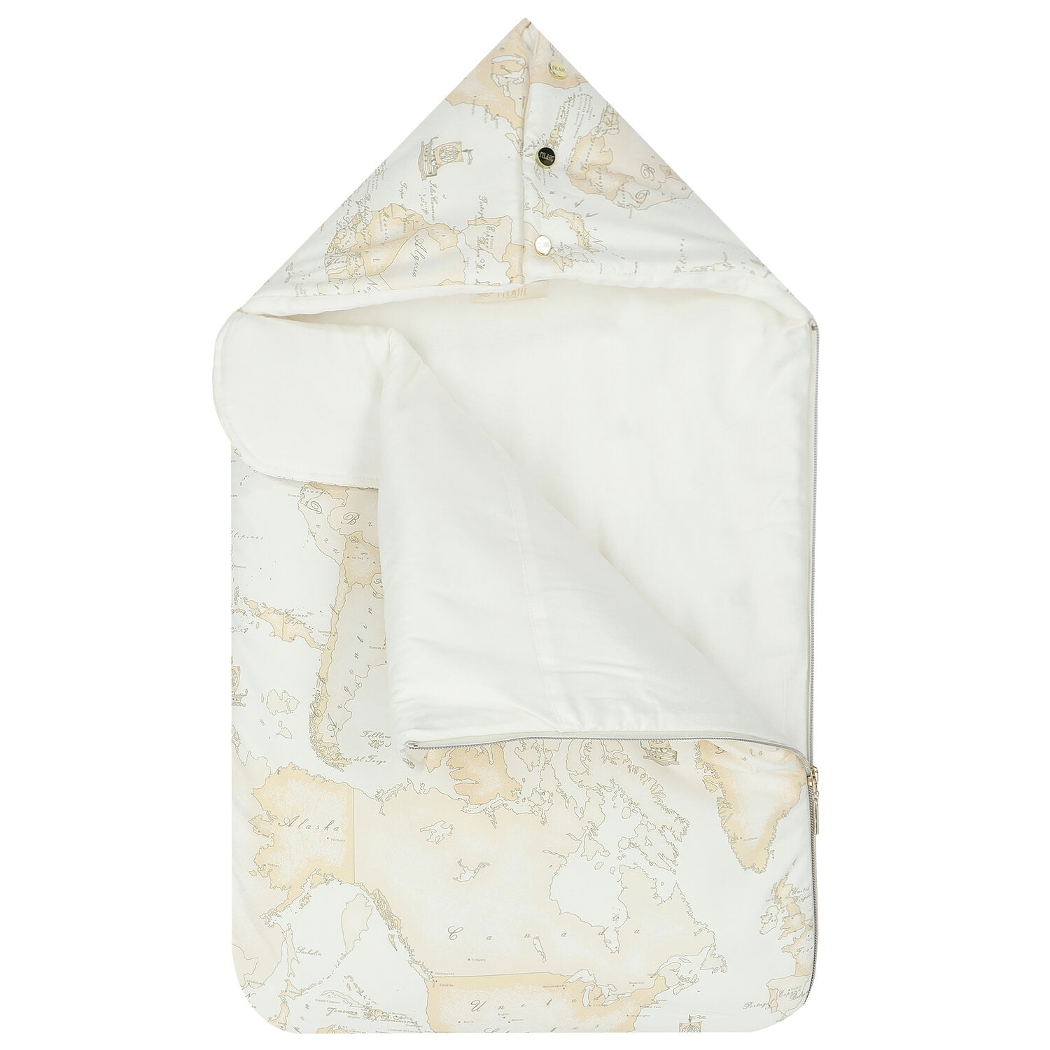 مدس بطبعة خريطة باللون البيج والعاجي, 1, hi-res